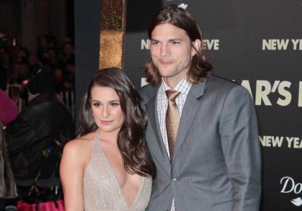 Lea Michele and Ashton Kutcher. Photo: Andrew Evans / PR Photos