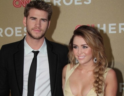Liam Hemsworth and Miley Cyrus. Photo: Andrew Evans / PR Photos