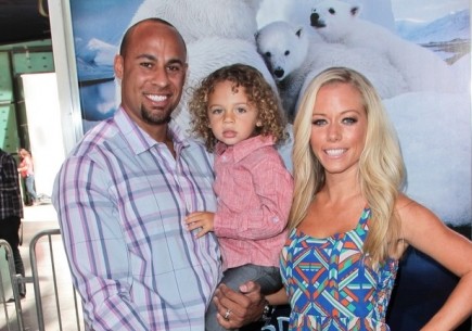Hank Baskett and Kendra Wilkinson with son Hank. Photo: Andrew Evans / PR Photos