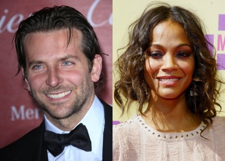 Bradley Cooper and Zoe Saldana. Photo: Andrew Evans / PR Photos; David Gabber / PR Photos