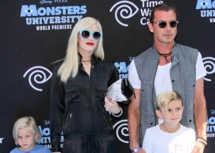 Gwen Stefani and Gavin Rossdale with Zuma and Kingston. Photo: Andrew Evans / PR Photos