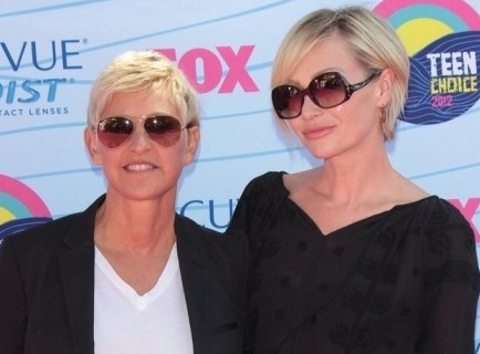 Ellen DeGeneres and Portia de Rossi. Photo: Andrew Evans / PR Photos